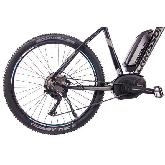 27,5 Zoll E-Mountainbike CHRISSON E-MOUNTER 3.0 10 Gang BOSCH Powerpack500 schwarz matt 44 cm