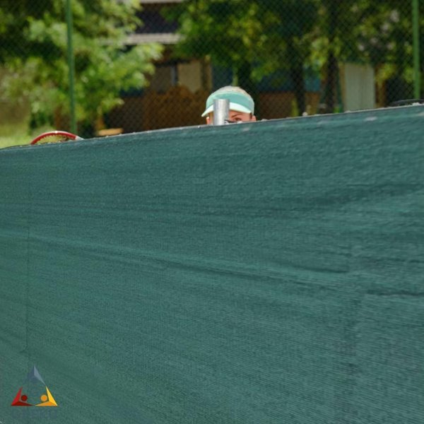 Premium Tennisblende mit Saum und Ösen 1,80m x 25m 250g/m² grün Zaunblende