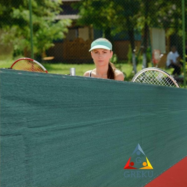 Premium Tennisblende mit Saum und Ösen 2,00m x 25m 250g/m² grün Zaunblende
