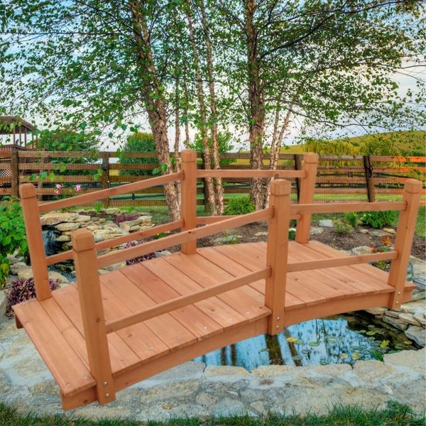 Gartenbrücke mit Geländer 140×60×56 cm
