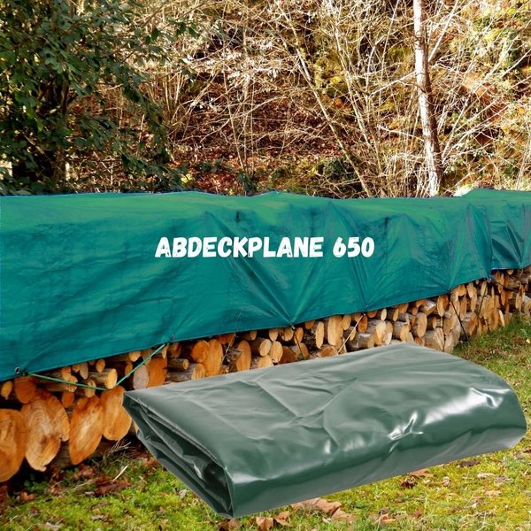 Profi Abdeckplane 650 1,5m x 20m grün PVC Holz Plane