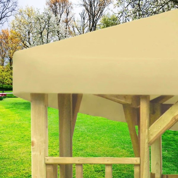 Exklusiv Holz Pavillon 4m x 3m mit Überdachung und Rankgitter