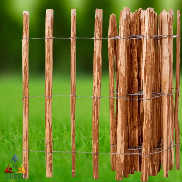 Staketenzaun aus Haselnuss Holz 60 x 500 cm Zaun