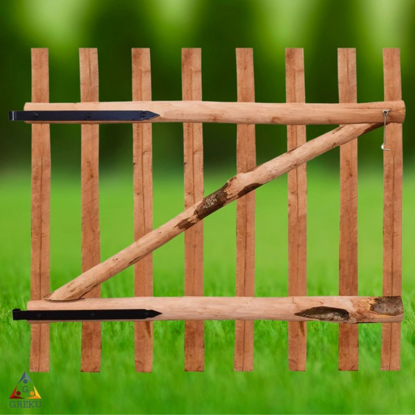 Zauntor Haselnuss Holz Imprägniert 100 x 100 cm (H x B) Gartentor