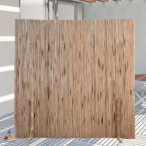 Bambuszaun Paravent Raumteiler 180 ×170 cm mit Standfüßen