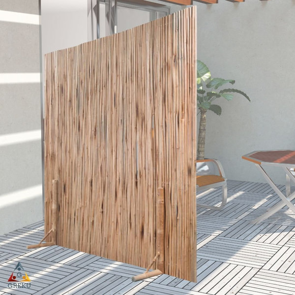 Bambuszaun Paravent Raumteiler 180 ×170 cm mit Standfüßen