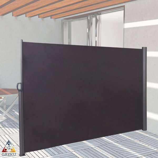 Seitenmarkise Sichtschutz 180 x 300 cm anthrazit Polyester 280g/m² / Alu
