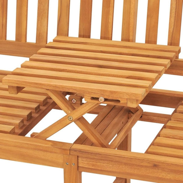 Gartenbank 3-Sitzer mit Tisch aus Massivholz Teak 150 cm