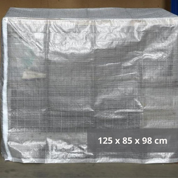 Palettenhaube Abdeckhaube Gitterbox 125 x 85 x 98 cm Gittergewebe mit Reißverschluss und Ösen