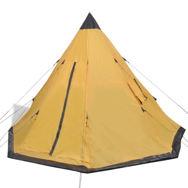 Tipi Zelt für 4 Personen Gelb Campingzelt