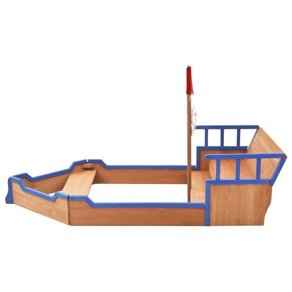 Sandkasten Piratenschiff mit Fahnenstange und Steuerrad