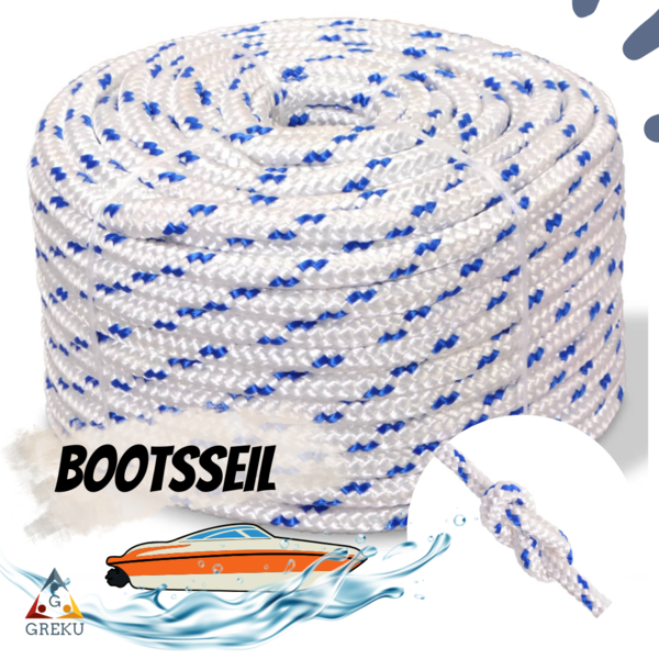 Bootsseil Seil weiß/blau