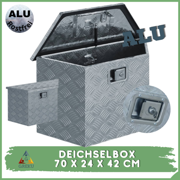 Anhänger Deichselbox 70 x 24 x 42 cm Aluminiumkiste