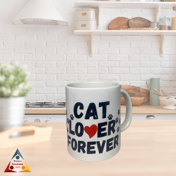Tasse " CAT LOVER FOREVER" mit Herz und Kätzchen