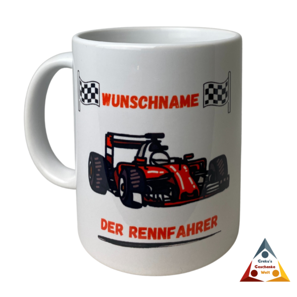 Tasse " Formel 1 Wagen Der Rennfahrer " mit WUNSCHNAMEN Personalisierbar