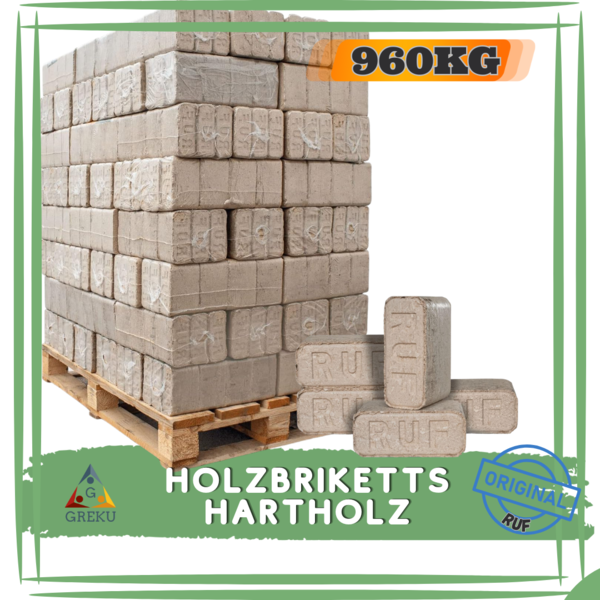 Holzbriketts Hartholz RUF 10 kg ( Palette 960kg)